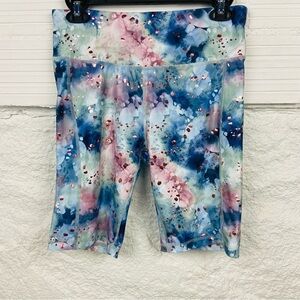 NWOT AVIA colorful tie dye shimmer polkadot stretch yoga athletic bike small